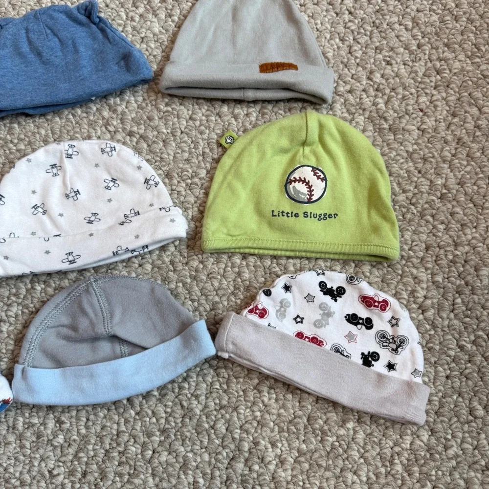 9 Piece Baby‎ Beanie Lot Newborn Infant Hats